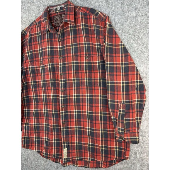 VTG Abercrombie & Fitch Shirt L Red Plaid Chamois Flannel 90s Y2K Distressed - Picture 2 of 10